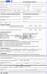 Part Submission Warrant (APQP PPAP) example